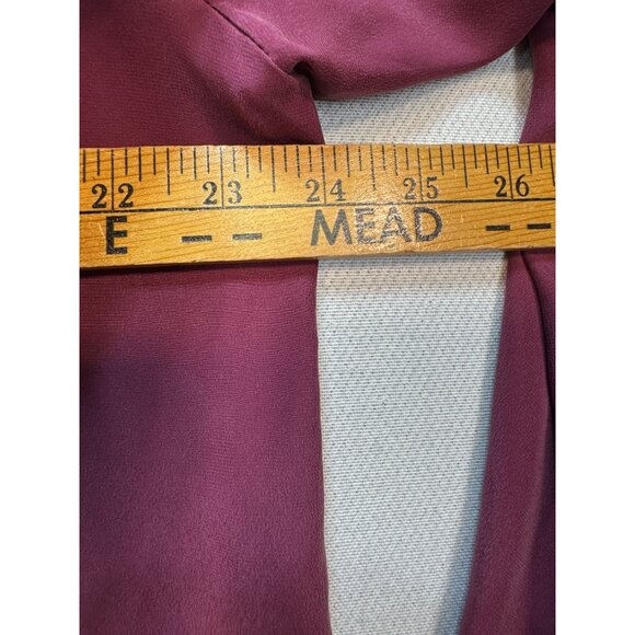 J. Jill Tunic Blouse Womens XL Burgundy Long Sleeve Silk Top Button Front Casual - Picture 8 of 12